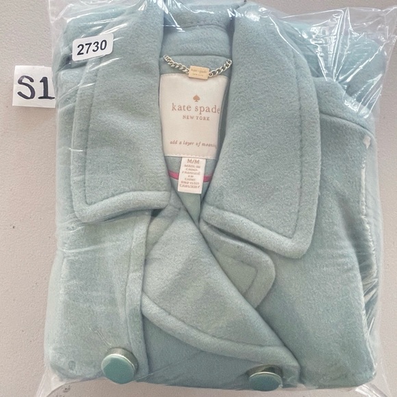 Kate Spade wool blend Light mint green double breasted wool coat size Medium - Picture 14 of 14